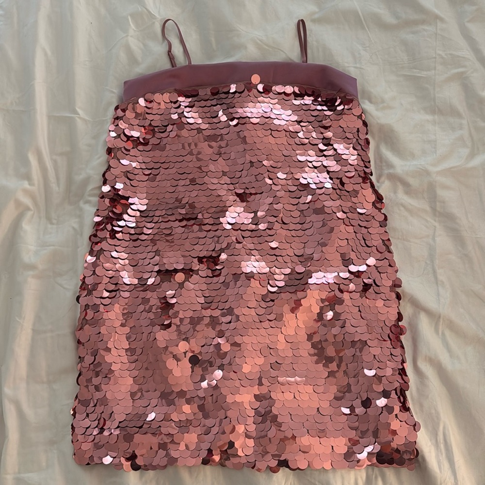 Custom made pink sequin dress